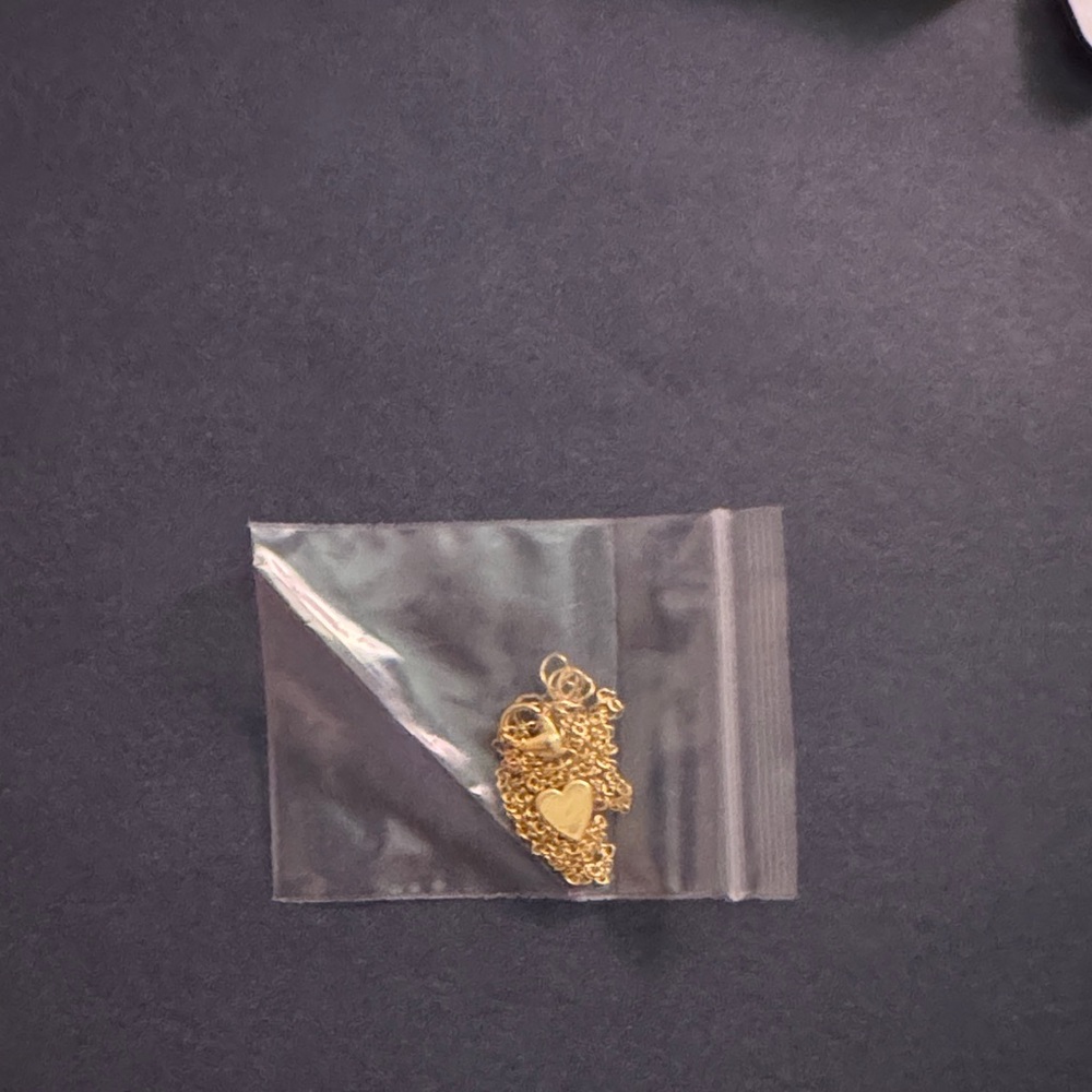 Gold-Toned Heart Pendant Necklace